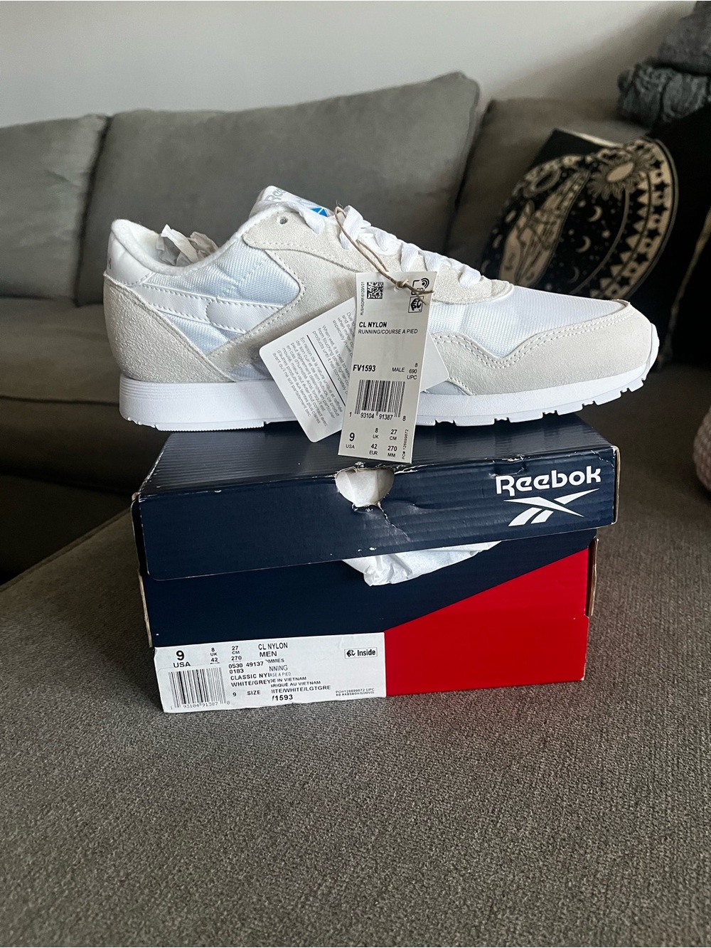 Reebok Women’s Classic Nylon Sneakers in White
